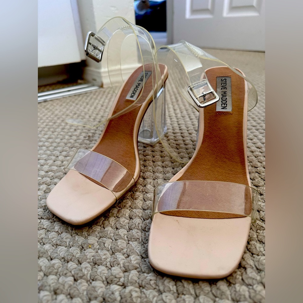 Nude/ clear high heels